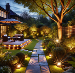 Garden lighting installations in Enfield